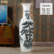 RBXC-Jingdezhen ceramic blue and white porcelain large vase ornaments living room floor-standing large new Chinese style TV cabinet housewarming decorative decals ink color splendid mountains and rivers single + base height 90 cm