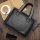 
COW briefcase men's head layer cowhide men's handbag large capacity genuine leather bag C-8621 elegant black 14 inches
