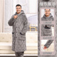 Catman (Miiow) Winter Dreischicht eingedickter Korallenmerzepajamas für Männer und Frauen New Style Mitte des Alters und Mutter Casual Home Clothes 687 Frauen rot extra dicke mittelgroße Kapuze 4xl-Code 190-220jin [Jin gleich 0,5 kg] Drei-Layer-Baumwoll dreischichtige Baumwolle