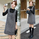 Vestido de otoño e invierno de Markyinxiang 2025 Nuevo temperamento de alta gama de chicas ricas pequeñas fragantes de lana de lana falda corta falda set negro lns9713 s