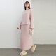 DPLAY Black Label 2025 Autumn Alpaca Sweater Pink Sweater Set Women's Two-Piece Peach Pink (Two-Piece Set) S