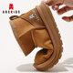 
[90% new] ABC KIDS children's shoes for boys and girls snow boots 2024 winter children's cotton shoes plus velvet thickened girls cotton boots 3879PY khaki 37