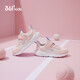 361 children's sports shoes for boys and girls (3-12 years old) anti-collision toe toe dense net casual running shoes Pink 30