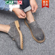 卡帝乐鳄鱼（CARTELO）春秋季工装鞋真皮男靴低帮韩版短靴马丁靴男士中帮男鞋大黄靴透气