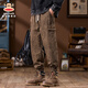 Big Mund Monkey (Paul Frank) Pure Cotton Dirty Work Casual Hosen für Männer Frühling und Herbst Neue amerikanische trendige, lose Bindungen vielseitige Männerhosen 9858H Erde Farbe [offizielle authentische] L [vorgeschlagen 110-130jin [Jin gleich 0,5 kg]]