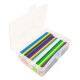 Hujia brand plastic boxed counting sticks in five colors of red, white, yellow, green and blue, small thin sticks, colorful counting sticks, primary school mathematics teaching aids, teaching instruments, diameter 4mm, counting sticks, length 10cm, 1 box of 100 sticks