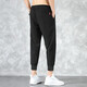 Holzspecker -Freizeithosen für Männer im Sommer Neue Stil Dünne elastische Eis Seidenhose für Männer lose Füße lässige Sporthose für Männer 719 Schwarz [Fußkrawatte] L.