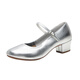 Bazeman dance shoes for women soft sole mid-heel Latin dance shoes round toe square dance shoes for women dancing shoes for women spring and summer new style silver (soled) 3.5 cm 37 (235)