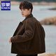 ROMON double-sided woolen woolen coat jacket men's short Korean style autumn and winter new men's high-end casual windbreaker jacket black XL