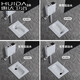 Huida 20cm thin ceramic squat toilet squat type home bathroom potty squat toilet deodorant flushing tank set 15 high no bend rear water outlet + 719ABS steel plastic hand washing