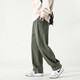 Pinfengbaoluo Freizeithose Baumwolle lose geraden Hosen Frühling und Sommer Weitbein Arbeitshose Herren HM9901 Military Green L.