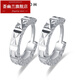 Huiyoulan PT950 platinum earrings for women, platinum earrings, PT999 platinum earrings, circle earrings, ear studs, Chinese Valentine's Day gift, Christmas gift, PT950 platinum earrings pair, about 2.6g + certificate