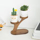 Kang Qianqiu desktop multi-layer small flower rack green ivy succulent flower pot plant balcony living room office desk mini flower pot rack bamboo wood tea gardening two-storey
