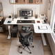 Corner electric lift table home study table office desk workbench gaming table black lift desk computer table left corner/white environmentally friendly board 140*100cm dual motors