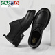 Cartelo Lederschuhe für Männer im Herbst Neue echte Ledergeschäft Formale Wear Männer lässige Männer lässig vielseitig dicke Sohle Big Head Derby Schuhe Schwarz 6625 Vier-Jahreszeiten Modell 38 Standard Lederschuhgröße