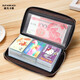 Oufan Kati Large Capacity Card Holder Men's Genuine Leather Card Holder Women's Business Card Holder Bank Card Card Holder Multi-Card Slot Storage Bag Document Bag Black