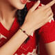 Bracelet Crystal Cinnabar pour les femmes Bracelet HETIAN JADE LOTUS LOTUS POUR LA PERLUE DE TRANSPORT ROPE ROUGE pour l'année d'anniversaire de l'année de la nation pour donner à ma petite amie la femme Lotus Lotus Lotus Cinnabar Hetian Jade Bracelet S677-Xile Red Red