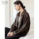 Chushen Maillard Kurzjacke für Frauen Amerikaner Retro Pu Leder Jacke Top S51D005 Tiefkaffee L.