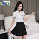 Jixing Jiujiao Massage Workwear New Foot Bath Store Mass Massage Workwear Увеличение плиссированной юбки белой рубашки Массаж Гибкий техник 1369 белый + черная плиссированная юбка S (подходит для ношения в пределах 90 джин [Jin равняется 0,5 кг])))