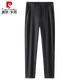 
Pierre cardin pants men's casual pants men's pants 2024 spring and summer new high-end men's straight trousers stretch suit pants trousers men pure black (16861 plus velvet style) S