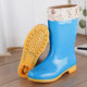 Qisiman Nouveau tube moyen Plus Velvet Boots de pluie Bottes de pluie Chaussures imperméables Chaussures en caoutchouc Overshoes Bottes d'eau Fomes Fashion Adulte Adulte Anti-Slip Bottes de pluie du tube Sky Bleu Mid-tube [Velvet gratuit] 37