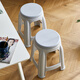 
Huakai Star Plastic Stool Household Thickened Anti-Slip Stool Round Stool High Stool Shoes Change Stool YK018 Gray 4 Hands