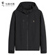 Dances with Wolves Technology Three-Proof & Velvet Lining Autumn and Winter Outdoor Hooded Jacket Men's Jacket 001 Black 175
