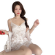 维多利亚的格调新款带胸垫真丝睡衣女夏季短袖短裤三件套感性感吊带家居服可外穿 6624【带胸垫三件套】 L
