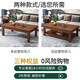 Handmade solid wood coffee table living room home small apartment coffee table office simple table solid wood frame table rectangular tea table double layer deep walnut color 80X50X45CM