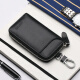 Bopai key bag multifunctional men's coin purse keychain card bag first layer cowhide men's car key bag black