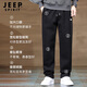 JEEP SPIRIT sweatpants men's spring and autumn straight pants men's loose casual pants men's outdoor comfortable running trousers black XL