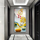 Mo painted Lulin modern simple entrance decoration painting opposite the door mural painting at the end of the corridor hanging paintings light luxury elk aisle entrance door painting 9-Home and Fugui 12149 Porcelain diamond inlaid 70*140 cool black