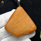 Fuwanzhe natural beeswax original stone pendant with leather amber lychee leather handle 20.7g