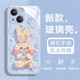 Капитан Хук, подходящий для корпуса мобильного телефона Apple 14, новый iPhone 14 Promax Glass Lens, полная инклюзивная ультратонкая силикон-силикон и милые мужчины и женщины, Apple 14 [Pink/Glitter Rabbit] смягченный фильм