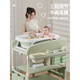 Mesa de pañales ULOP mesa de cuidado de bebés mesa de baño de bebé cambia pañal extraíble cuna plegable mesa de pañal verde de lujo + bañera de bebé [temperatura + lavado