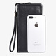 
ManniQSON brand wallet men's long clutch bag genuine leather large capacity trendy mobile phone bag business versatile change card bag black