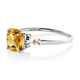 GEM STONE KING 3 carat citrine ring 925 silver 10K gold two-color gemstone ring as a birthday gift for your girlfriend, US No. 5