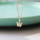Baozha Korea pure 14K gold gold pendant exquisite full zirconium inlaid 26 letters clavicle chain pendant letter H single pendant