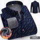 Manian Kangaroo Winter Plus Fleece Warm Shirt Men's Plaid Shirt Long Sleeve Thickened Men's Clothing Fall and Winter Middle-aged Daddy 9906 2XL