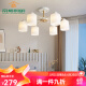 Dishi Lighting Living Room Chandelier Light Luxury European Style New Modern Simple Bedroom Lamp Home Restaurant Lamp Simple Modern Living Room Lamp 6 LED Warm Light