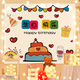 Yudou ins style birthday background cloth internet celebrity photo tapestry children's male and female baby birthday bedroom decoration hanging cloth party SR-Happy Birthday 1.5m*1.3m (installation package)