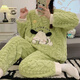 PAJAMAS PEI SHIYAN POUR FEMMES CORAL VELVET HIVER 2024 NOUVEAUX filles de flanelle épaissies Big Children's Child's Warm Set peut être porté à l'extérieur de xx4873 / c Ensemble de flanelle épaissie en peluche xl 170cm115-130jin [Jin est égal à 0,5 kg]
