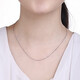 Fat Donglai same style platinum necklace plain chain PT950 women's 18 neck chain women's platinum clavicle chain platinum fine clavicle upgraded version O-shaped chain 45cm