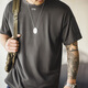 Maden Workwear American Casual Honeycomb Textur kurzärmelig T-Shirt Herren Sommer Basic atmable Sweat Training Top Kaffee L.