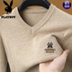 Playboy (PLAYBOY) brand cardigan men's 100 pure wool autumn and winter V-neck sweater middle-aged men's dad's bottoming sweater sweater long-sleeved A53 camel Y XL 175 recommended 135-150 Jin Jin equals 0.5 kg