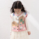Tutu Little Elephant 2025 Autumn New Style Girls' Vests Children's Knitted Sweater Vests Sweet Jacquard Jackets Medium and Large Children's Clothing Tops Pink 130