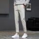 Kurentou 2024 Sommereiseide Cumped Hosen Männer koreanische Stil trendige Hosen elastische 9-Punkte-Hose Männer Schlanker Sommer Dünne Hosen 9902 Schwarz 38