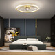Oup Lamp official flagship fan light ceiling fan light ceiling fan light ceiling fan light bedroom room ceiling light 2025 new meal shaking head/gold 12002C model 50CM pole-free