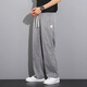 Jeans Men's Tennis Summer Thin Fashion Brand Straight Loose Men's Ice Silk Wide-leg Summer Casual Long Pantalon Men 1048 Gray M