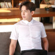 Yu Zhaolin short-sleeved shirt men's solid color summer business casual formal wear versatile professional fit simple large size men's shirt YMCC200501 white 40